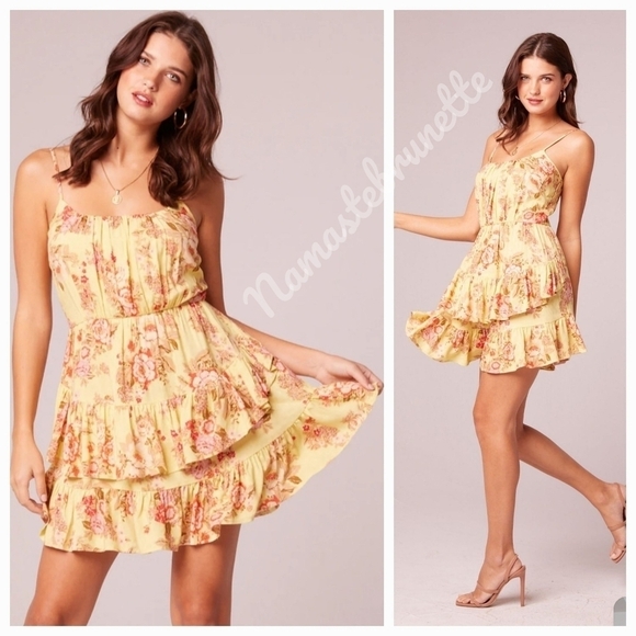 NWT $98 Band of Gypsies Boho Floral Tiered Dress - Picture 1 of 17